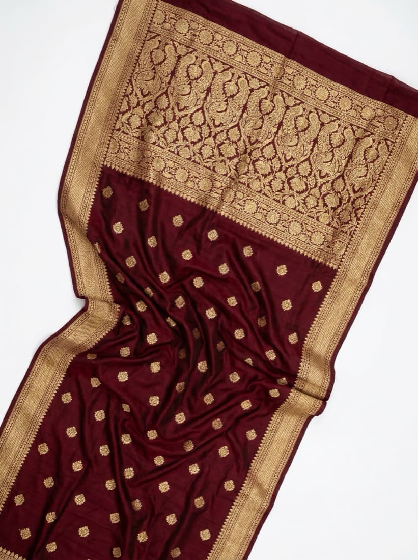 Saree photographed flat before AI photoshoot