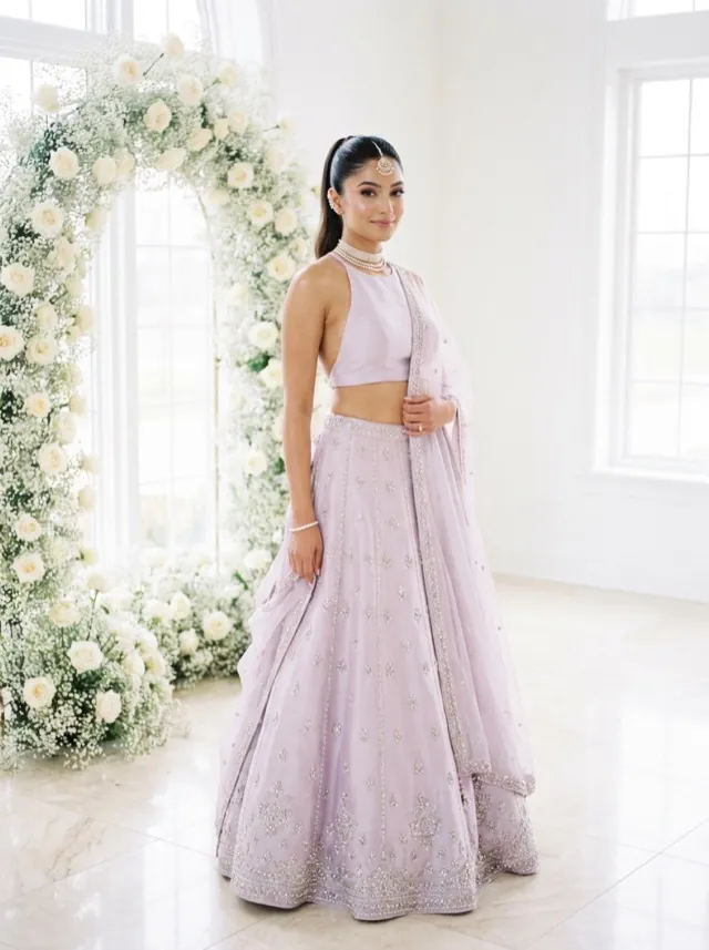 Lavender Modern Bridal - AI-generated fashion photoshoot by ApparelAI Studio